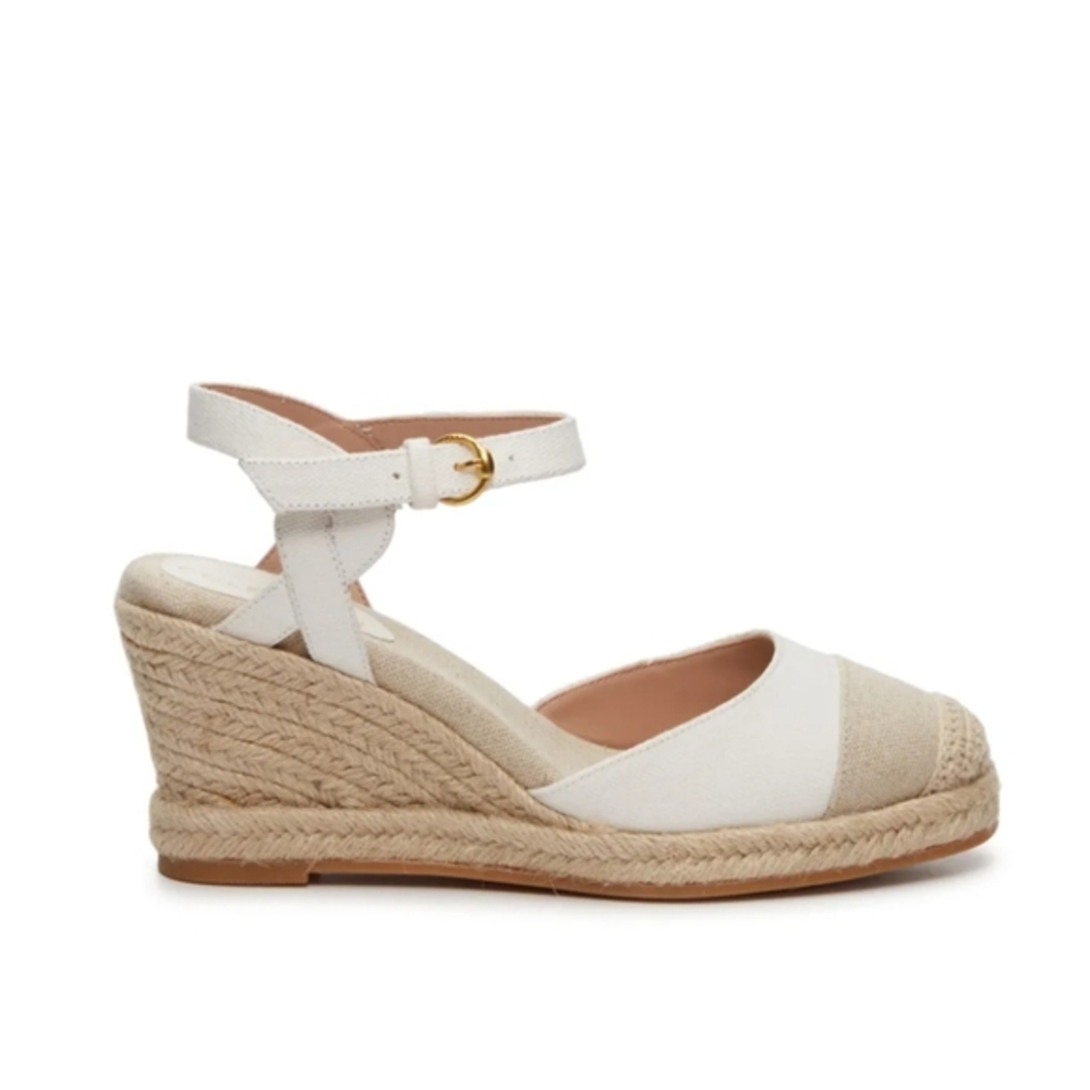 Cole Haan Wedges Size 8.5  Cloudfeel Low Heels Neutral White Taupe NWOT - Picture 9 of 9